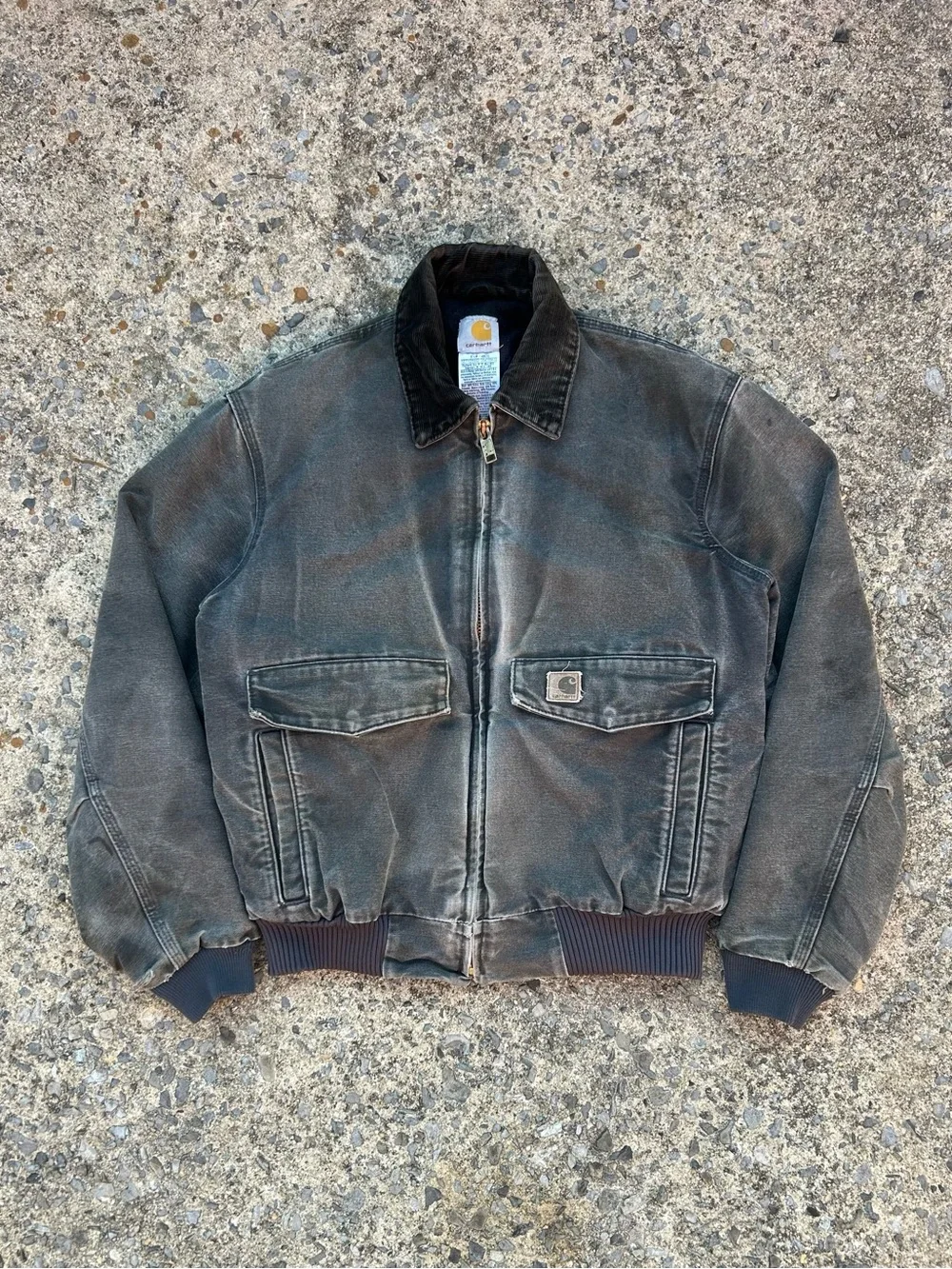 VTG Rare Faded Distressed Carhartt Jacket J165 PTL Duck Bomber Size M